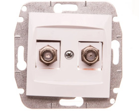 CARLA Gniazdo antenowe podwójne TV typ F-F bez ramki białe 1787-10