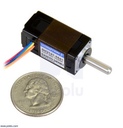 Pololu Sanyo Miniature Stepper Motor: Bipolar, 200 Steps/Rev, 14×30mm, 6.3V, 0.3 A/Phase