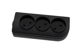 Rozgałęźnik do przedłużacza 3-gniazda b/u czarny GN-3-2