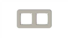Mini Ramka Uniwersalna Podwójna Zaokrąglona Z Tworzywa Taupe 60Mrtz-2