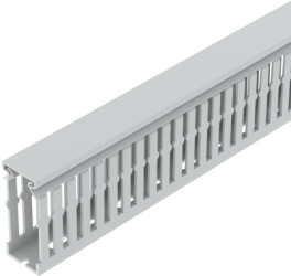 Wiring duct, (L x W x H) 2000 x 25 x 60 mm, PC/ABS, light gray, 6132550