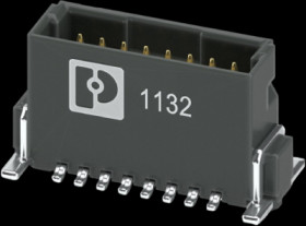 Male connector, 16 pole, pitch 1.27 mm, straight, 1337139