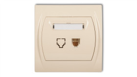 Logo Gniazdo Telefoniczne Pojedyncze 1Xrj11, 4-Stykowy Beżowy 1Lgt-1