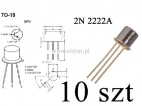 Tranzystor NPN; 40V; 0,8A; 0,5W; TO18; 10szt