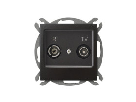 IMPRESJA Gniazdo antenowe RTV przelotowe 16dB antracyt GPA-16YP/m/50 OSPEL