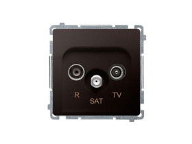 SIMON BASIC Gniazdo antenowe RTV-SAT przelotowe (moduł) 1x wejście: 5 MHz–24 GHz czekoladowy BMZAR-SAT10/P.01/47 KONTAKT SIMON