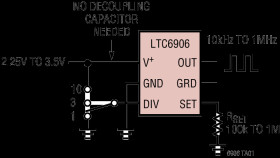 Micropower, 10kHz to 1MHz Resistor Set Oscillator in SOT-23