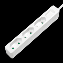 LPS229 Socket outlet 3-way, slim, 1.5m, white