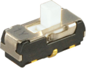 Slide switch, On-On, 1 pole, straight, 200 mA/12 VDC, CL-SB-12A-02