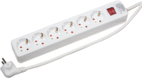 Outlet strip, 6-way, 1.5 m, 16 A, white, 106148