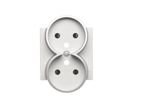 SIMON 55 Pokrywa gniazda podwójnego do: SGZ2CM aluminium mat TGZ2MZP/143 KONTAKT SIMON