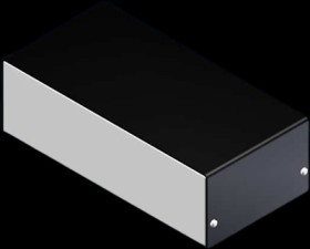 Die-cast aluminum enclosure, (L x W x H) 203 x 100 x 63 mm, black/silver, 334.18 SCHW./SILBER