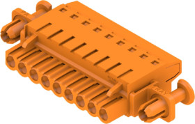 Socket header, 9 pole, pitch 5.08 mm, straight, orange, 1353220000