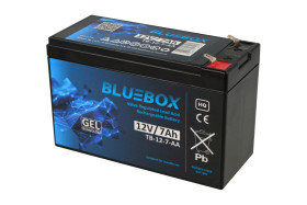 Akumulator; kwasowy bezobsługowy AGM; TB-12-7-AA; 12V; 7Ah; 151x65x94(101)mm; konektor 4,8 mm; Bluebox; 2,5kg