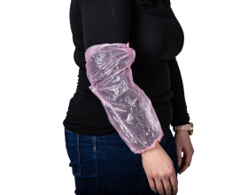 Rękaw ochronny, Różowy, Polietylen, Elastyczny, Przemysł spożywczy, Jednorazowe