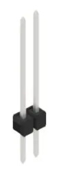 Pin header, 2 pole, pitch 2.54 mm, straight, black, 10046792