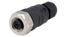 Złącze Do Samokonfekcjonowania M12 Żeńskie Proste 4-Pinowe Z Nakrętką Rkcn 4/7