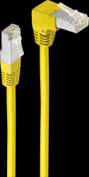 BS08-64012 patch cable, angle-straight, yellow, 0,5 m