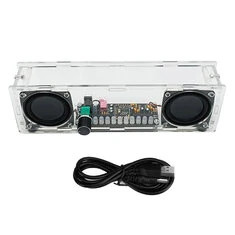 Zestaw wzmacniacza głośnikowego Bluetooth PAM8406 5W DIY w stereo o podwójnym kanale z zasilaniem USB,wyraźny wskaźnik poziomu a