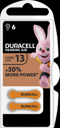 077566 Hearing aid battery, zinc-air, 7.90 x 5.40 mm, Aid 13, pack of 6