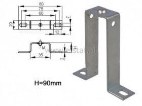 Wspornik mocujący prosty do szyny DIN [ TS35 ] TSE