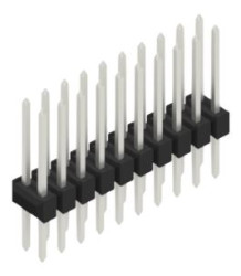 Pin header, 20 pole, pitch 2.54 mm, straight, black, 10053583