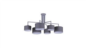 Lampa Sufitowa Simone W Kolorze Szarym, Klosze Abażur Na E27 K-4341 Kaja...