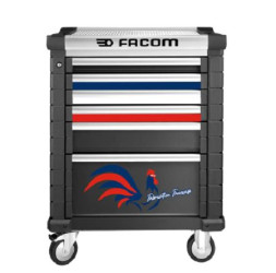 Szafka na rolkach, na kółkach, 6-szufladowa, materiał: Aluminium, Facom