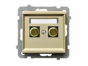 SONATA Gniazdo głośnikowe pojedyncze szampański złoty GGN-1R/m/39 OSPEL