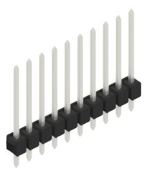 Pin header, 10 pole, pitch 2.54 mm, straight, black, 10048537