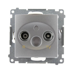 Gniazdo antenowe RTV końcowe srebrne DAK.01/43 Kontakt Simon54