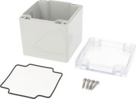 PC enclosure, (L x W x H) 89 x 89 x 89 mm, light gray (RAL 7035), IP66, 1554EE2GYCL