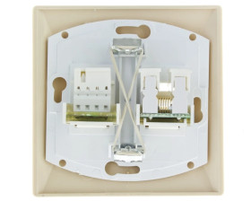 AKCENT Gniazdo teleinformatyczne RJ45 + RJ11 beżowe GPKT-A/F/01