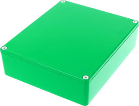 Aluminum die cast enclosure, (L x W x H) 145 x 121 x 39 mm, green, IP54, 1590XXGR