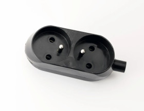 Gniazdo przenośne dwukrotne 16A 2P+Z 250V czarne GN-270