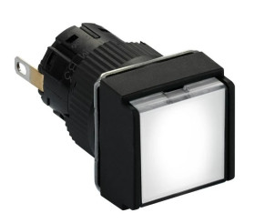 Wskaźnik św. kwadr. O 16, IP 65, biały, zintegr. LED, 24 V, złącze XB6ECV1BP