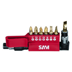 Końcówka wkrętaka Phillips, Pozidriv, płaski F4/5/6, PH N°1/2, PZ1/2 SAM