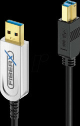 FX-I645-003 USB 3.1 fibre optic cable, FiberX, USB-A to USB-B connector, 3 m