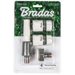 Zestaw 4-elementowy na wąż 3/4" - blister WHITE LINE BRADAS WL-5500-34K