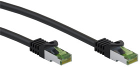Patch cable, RJ45 plug, straight to RJ45 plug, straight, Cat 8.1, S/FTP, LSZH, 2 m, black, 61094