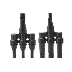 4-way T-type MC4 Solar Connector Splitter - for Photovoltaic Panels