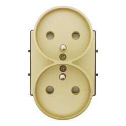 Moduł - gniazdo elektryczne podwójne - złote - Tawoia Glass