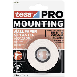 tesa 66743-00000-00 Mounting PRO Tape 1.5m x 19mm white permanent hold