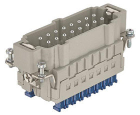 Wkładka złącza dużej mocy 16-pinowe HARTING 16A 16P Męski Zacisk klatkowy Montaż na panelu Proste