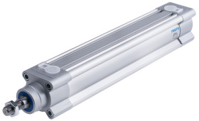 Siłownik pneumatyczny z tłoczyskiem skok: 200mm Festo Ø 40mm dwustronnego działania Action 361.9mm z amortyzacją