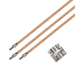 Uziom kompletny kuty pomiedziowany / miedziowany St/Cu powłoka 100 um Cu 14,2mm 3m