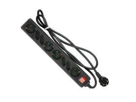 VT-1118-2 Przedłużacz mieszkaniowy z wyłącznikiem 4x16A 4x2,5A 3x1.5 G. X 1.5M czarny 8773 V-TAC