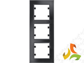 LUMINA PASSION Ramka 3 potrójna pionowa szkło czarne WL9131 HAGER