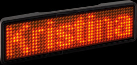 125911 LED Name Tag, 11x44 pixels, USB, black frame, orange LED
