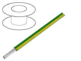 3053-GY001 Przewód HookUp Wire linka Cu d: 20AWG PVC zielono-żółty 300V 305m